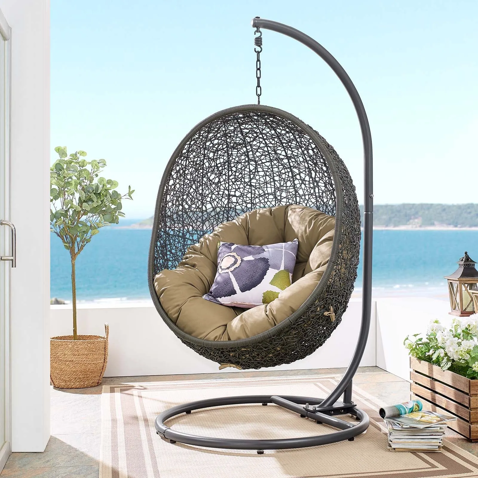 Porch Outdoor Patio Swing Chair With Stand