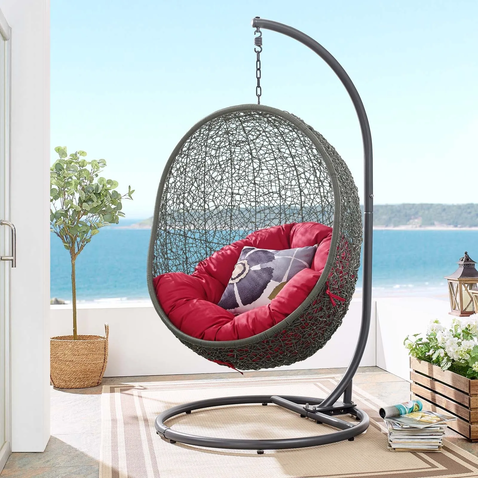 Porch Outdoor Patio Swing Chair With Stand