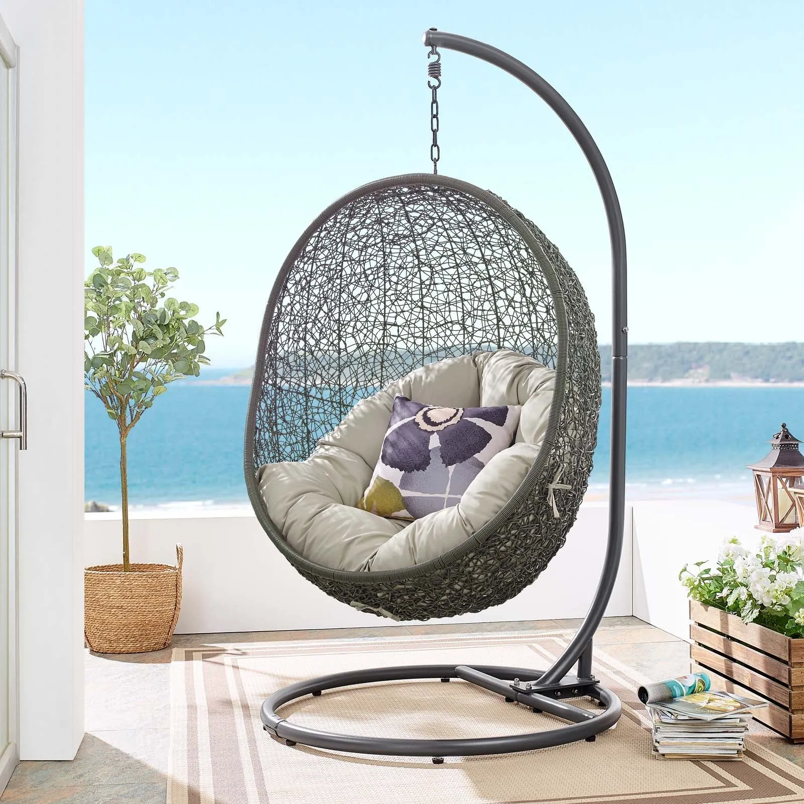 Porch Outdoor Patio Swing Chair With Stand