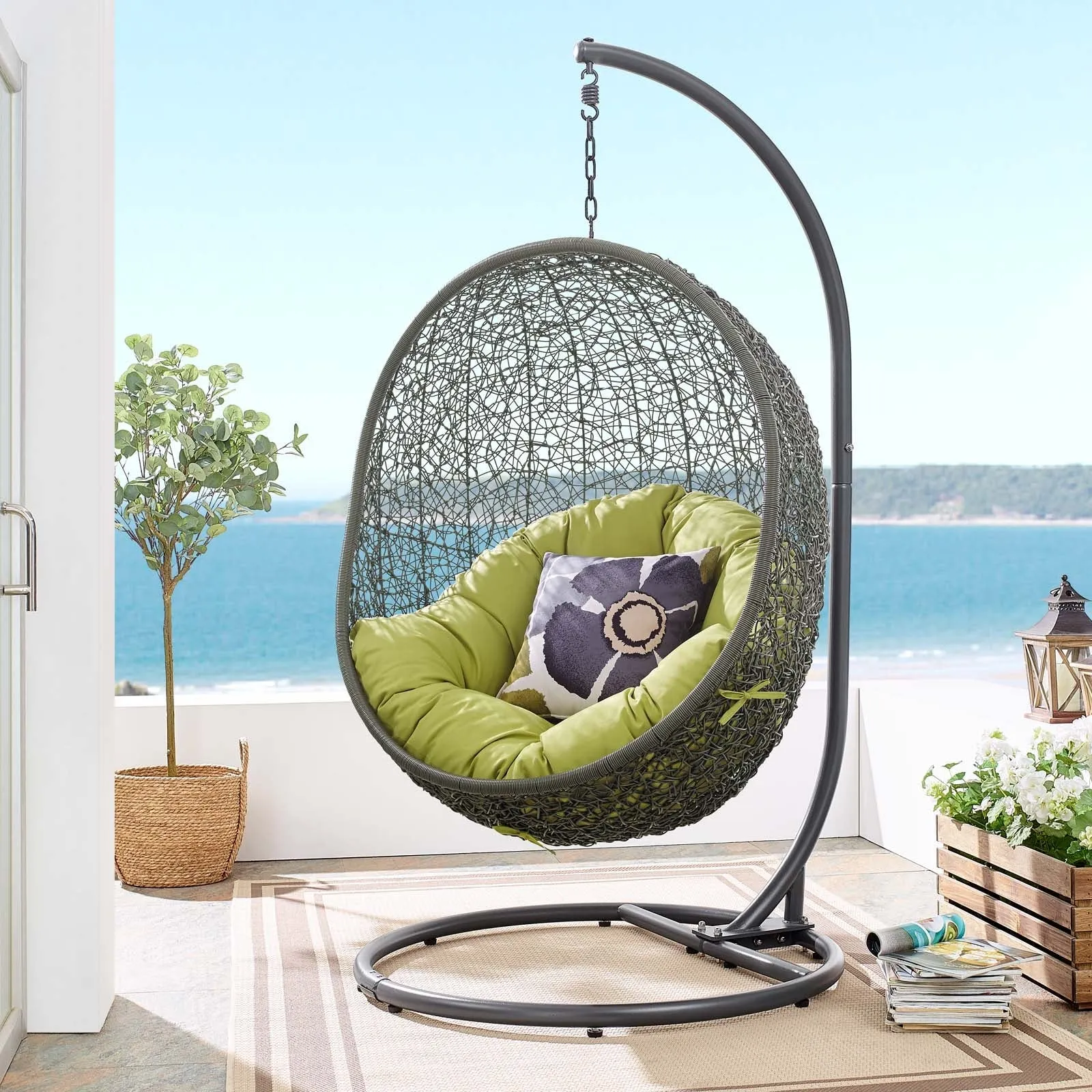 Porch Outdoor Patio Swing Chair With Stand