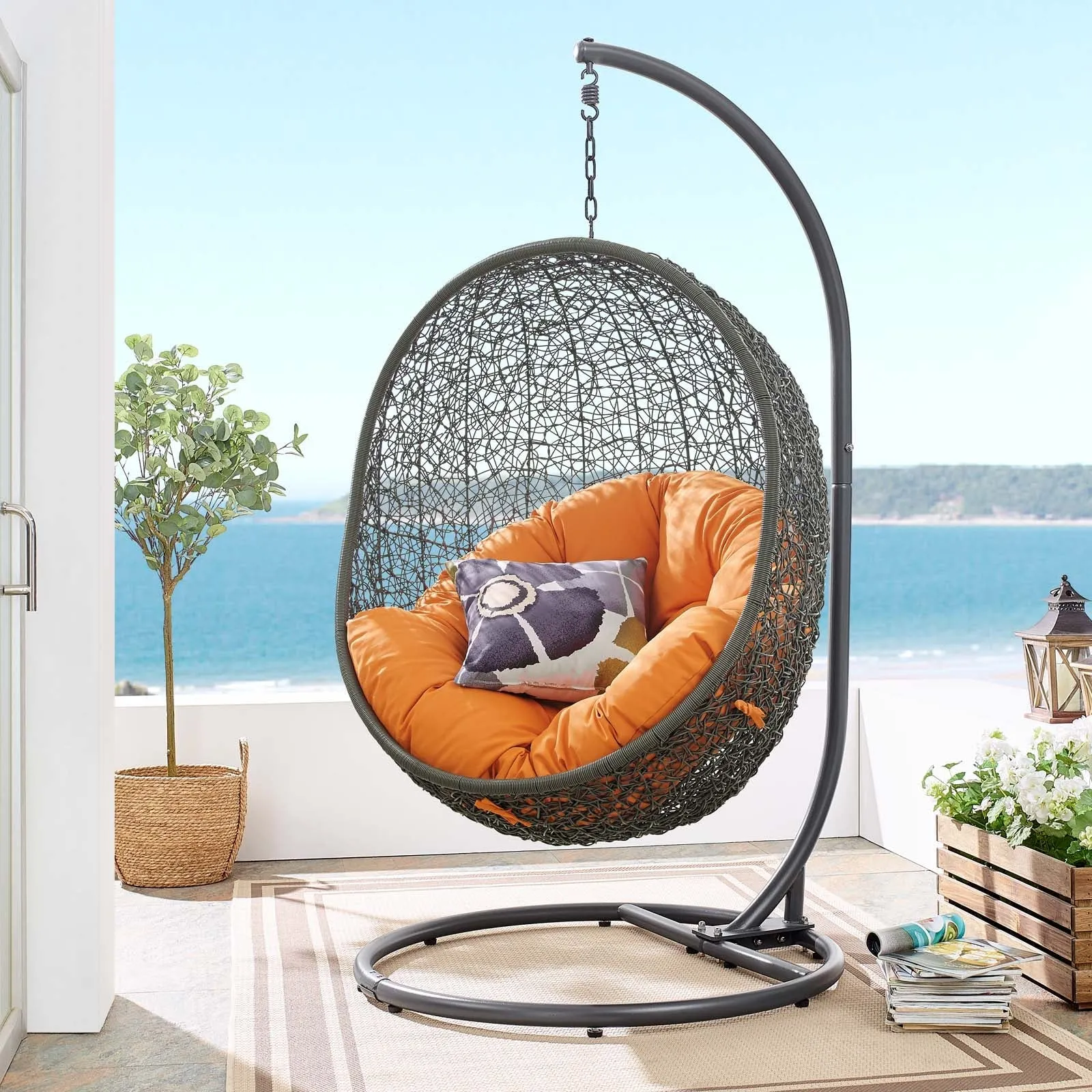 Porch Outdoor Patio Swing Chair With Stand