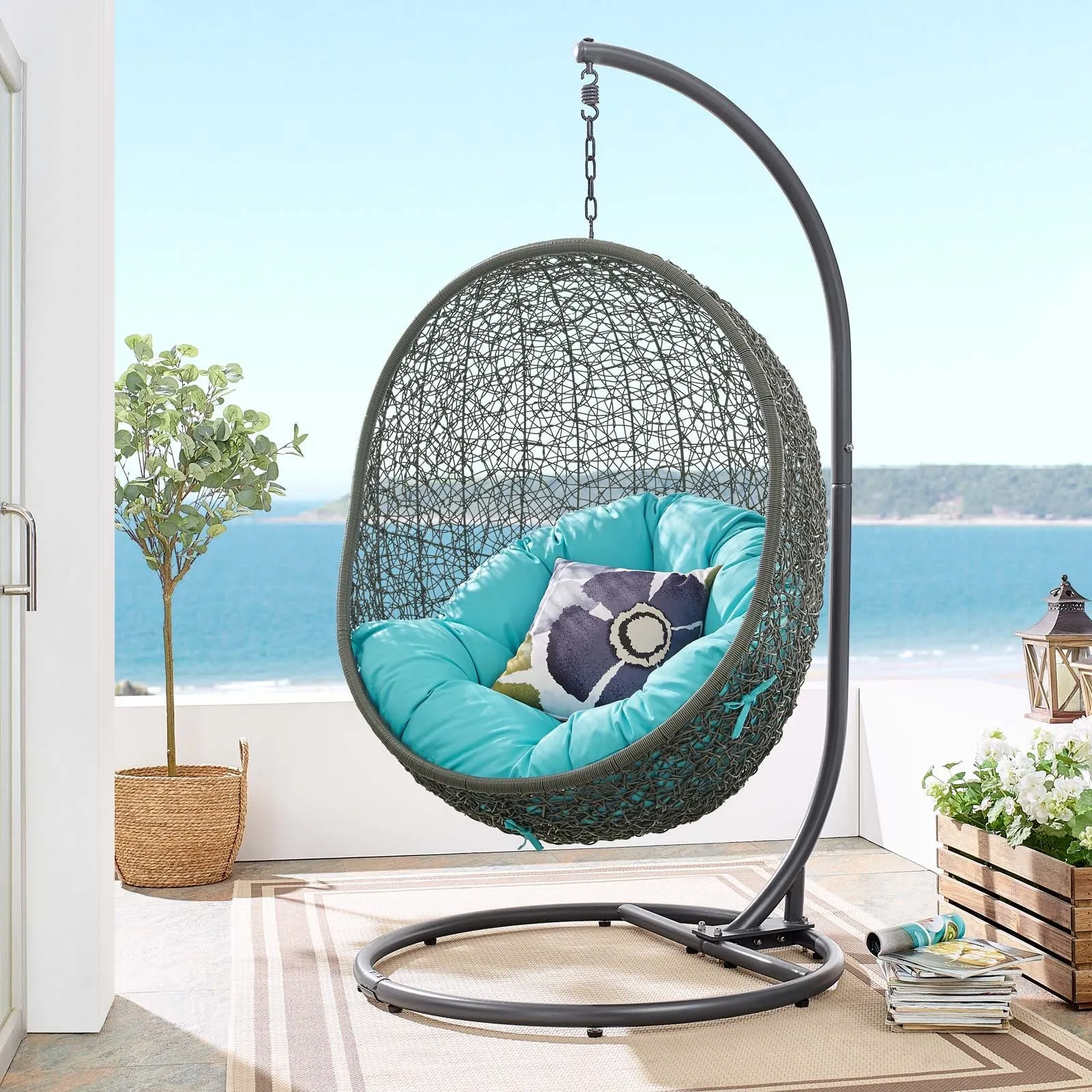 Porch Outdoor Patio Swing Chair With Stand