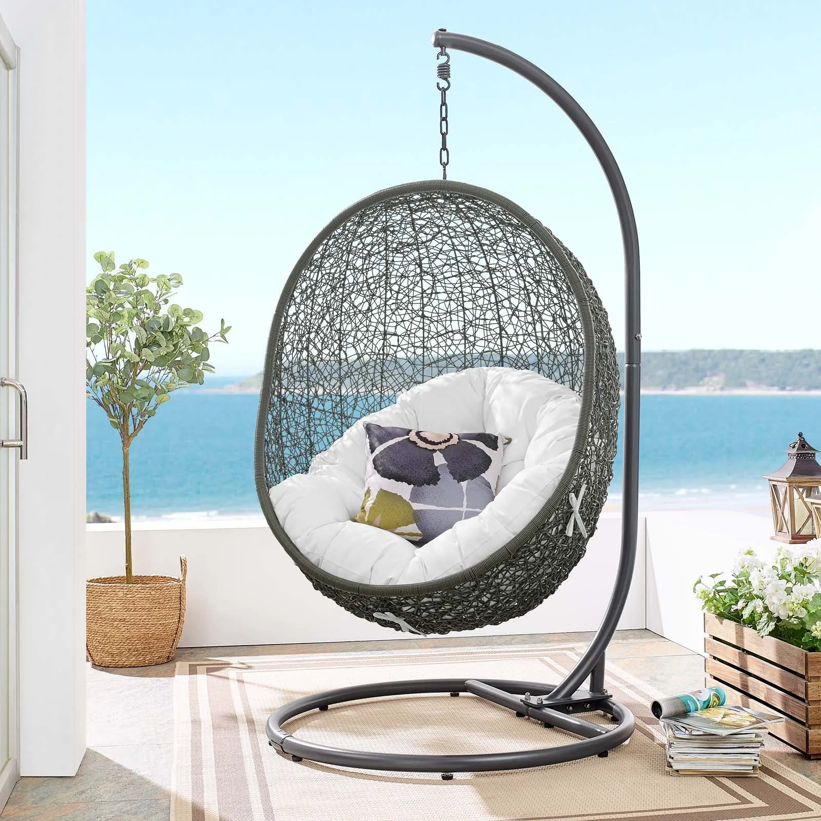 Porch Outdoor Patio Swing Chair With Stand