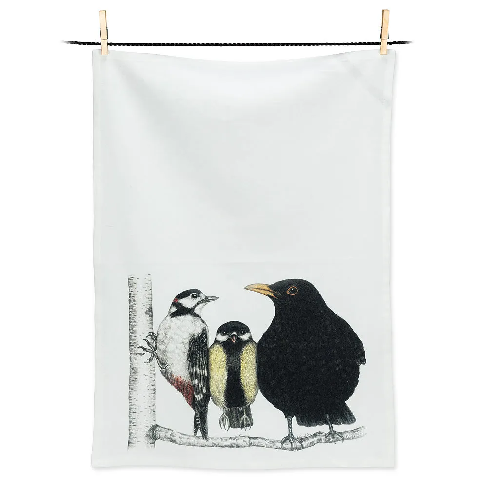 "Morning Conversation" Bird Tea Towel