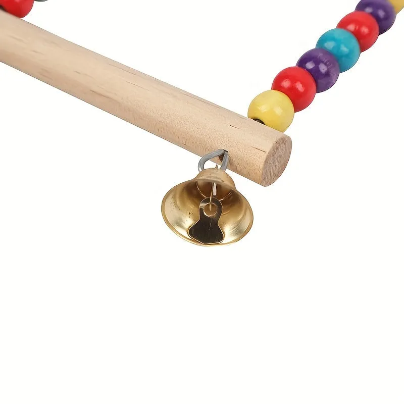 Vibrant Bead Parrot Swing Interactive Toy for Pet Birds