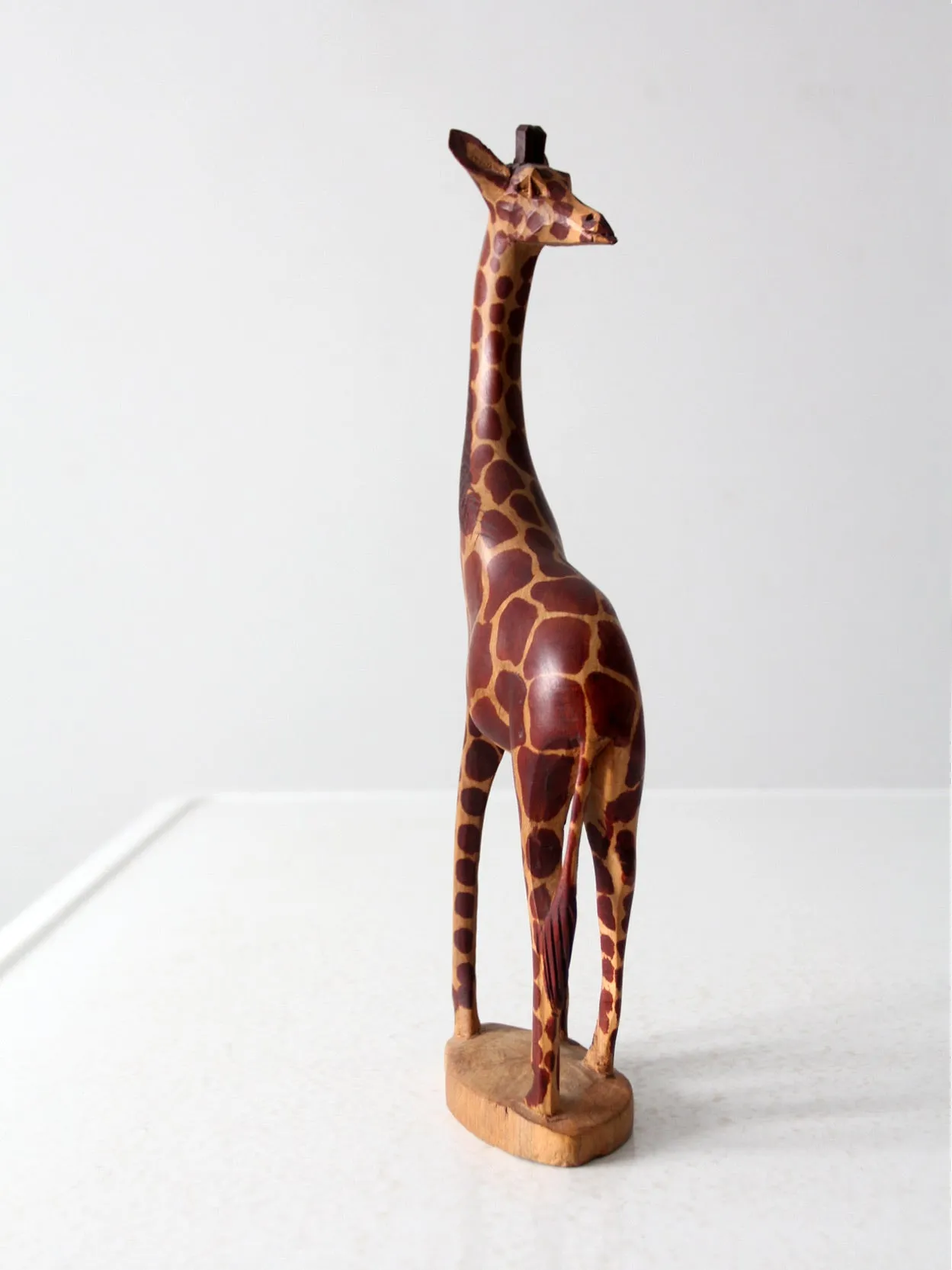 vintage wood carved giraffe