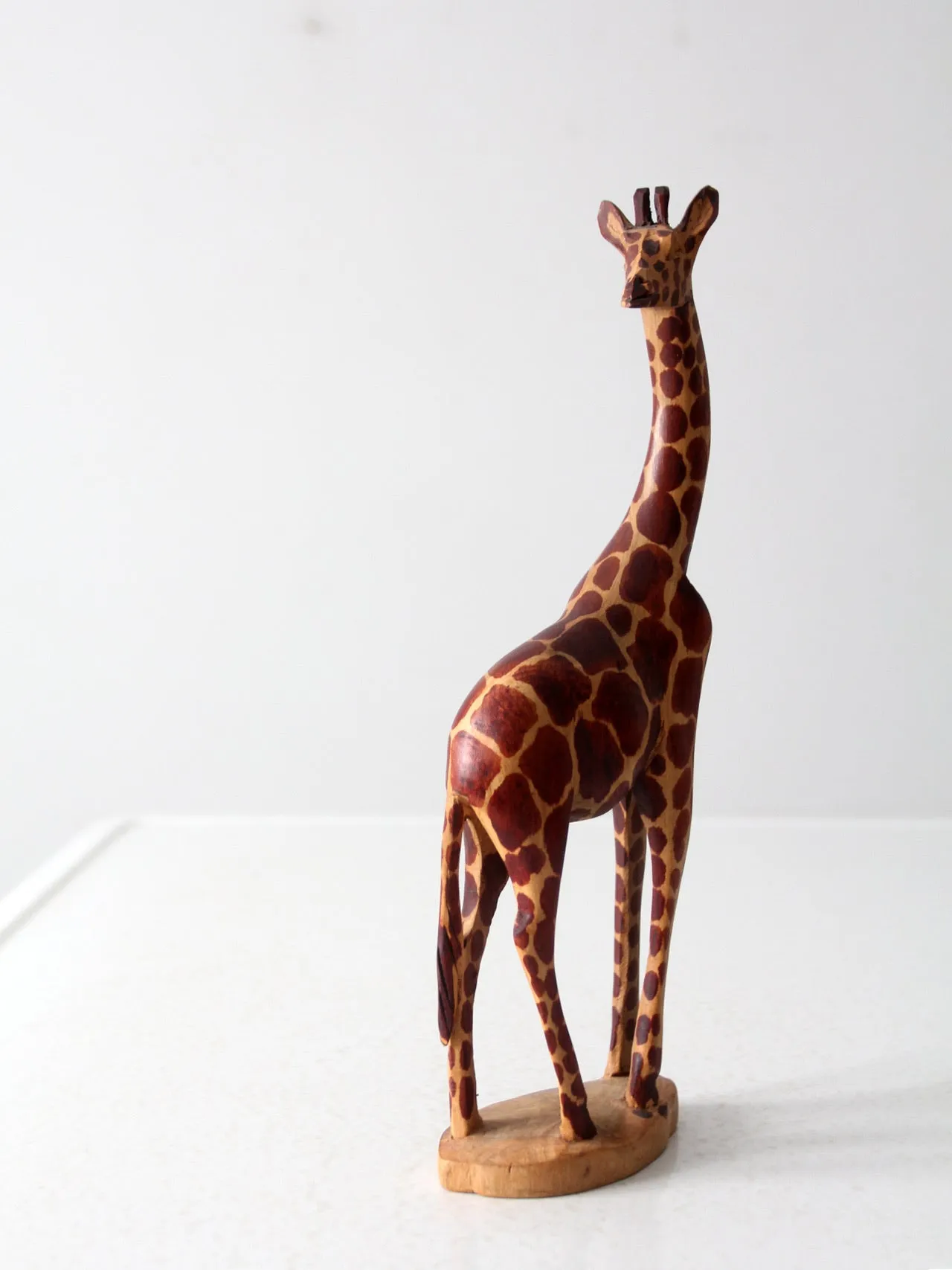 vintage wood carved giraffe