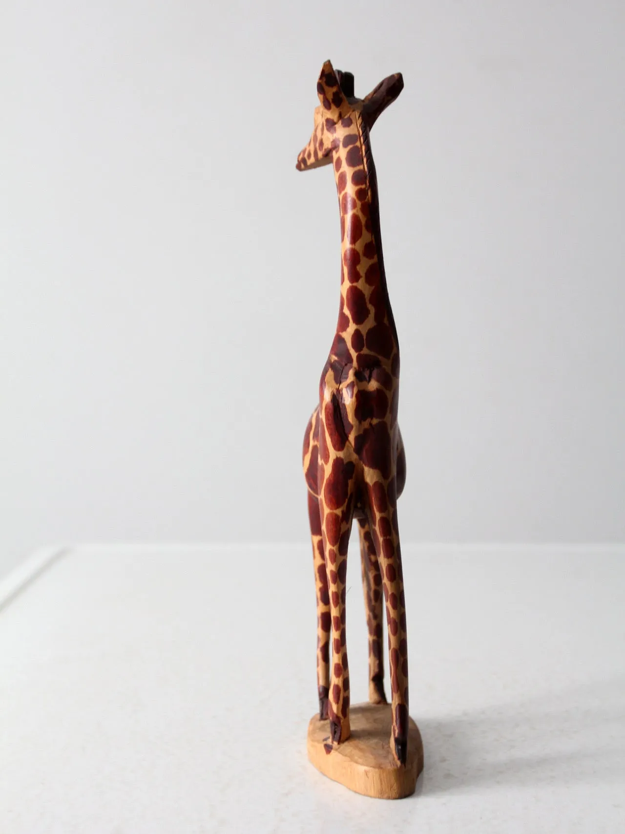 vintage wood carved giraffe