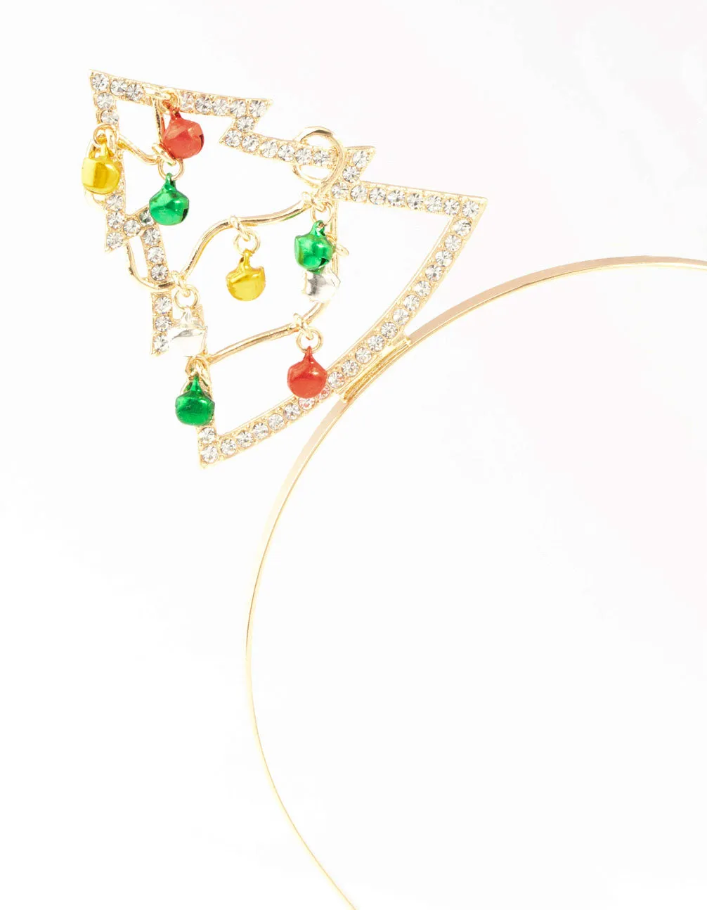 Yellow, Green & Red Bells Gold Headband