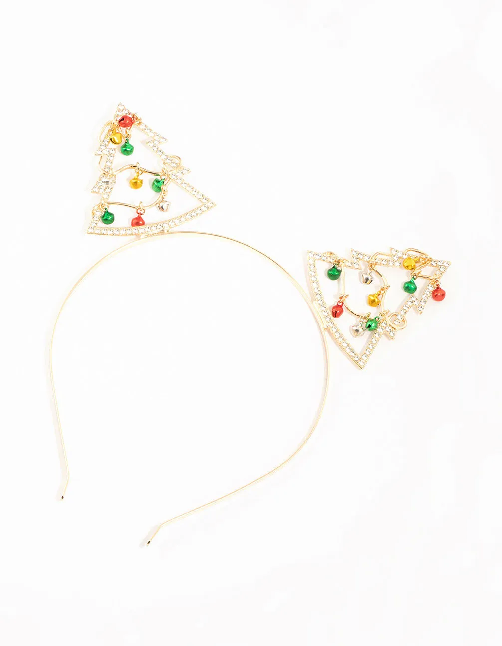 Yellow, Green & Red Bells Gold Headband