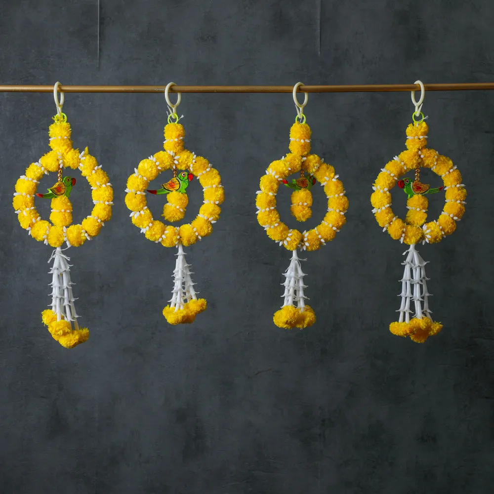 Yellow Parrot Hanging Decor Ring