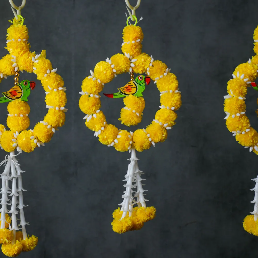 Yellow Parrot Hanging Decor Ring